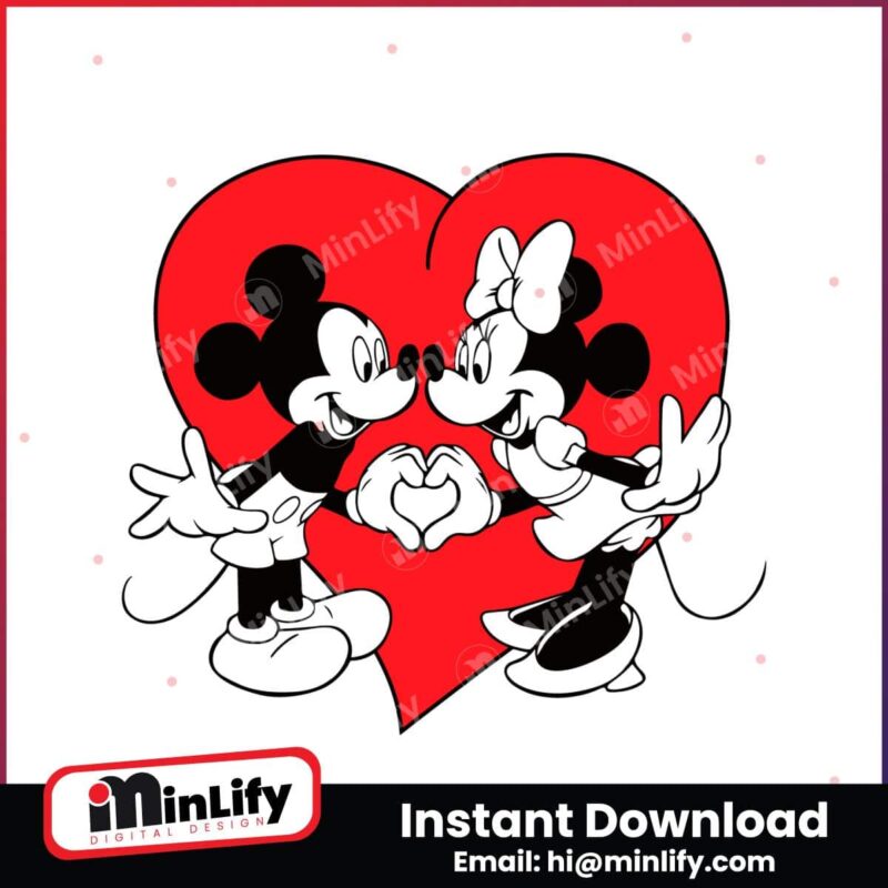 valentine-mickey-and-minnie-red-heart-svg