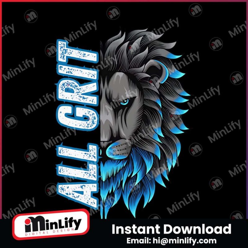 all-grit-lions-mascot-logo-svg