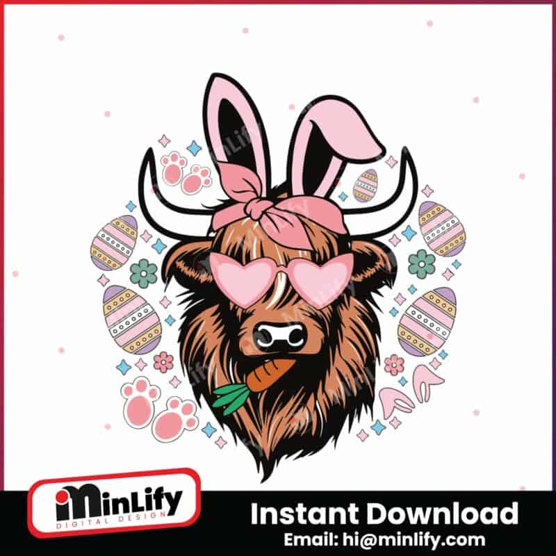 groovy-highland-cow-easter-egg-svg