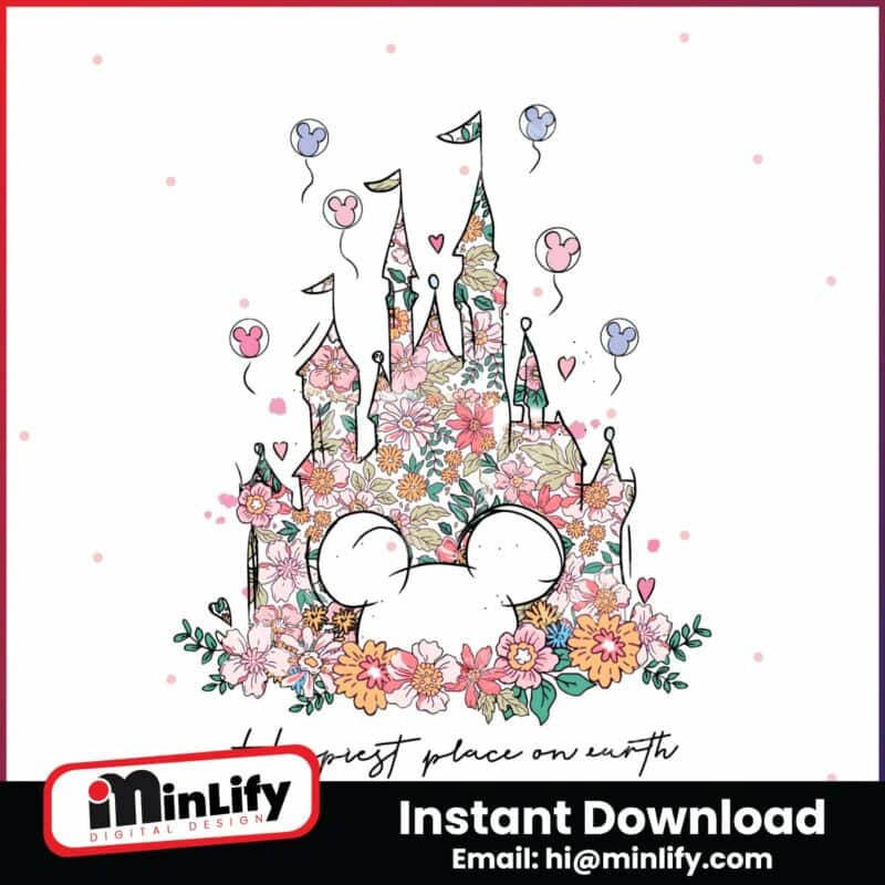 happiest-place-on-earth-disney-castle-floral-png