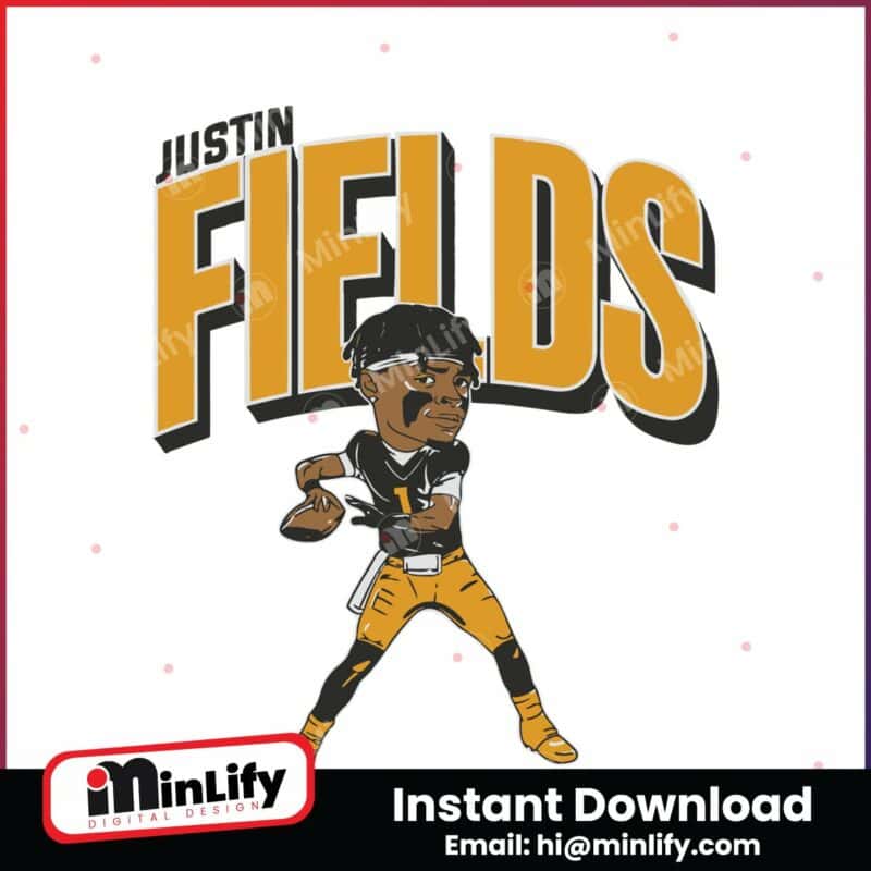 justin-fields-caricature-pittsburgh-player-svg