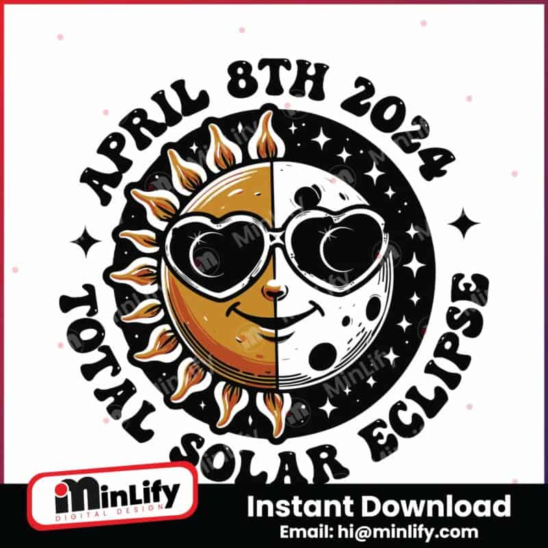 total-solar-eclipse-april-8th-2024-moon-and-sun-svg