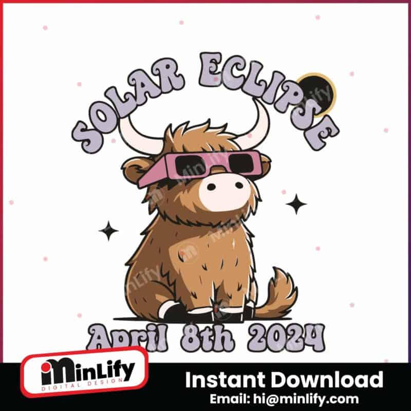 funny-highland-cow-solar-eclipse-april-8th-2024-svg