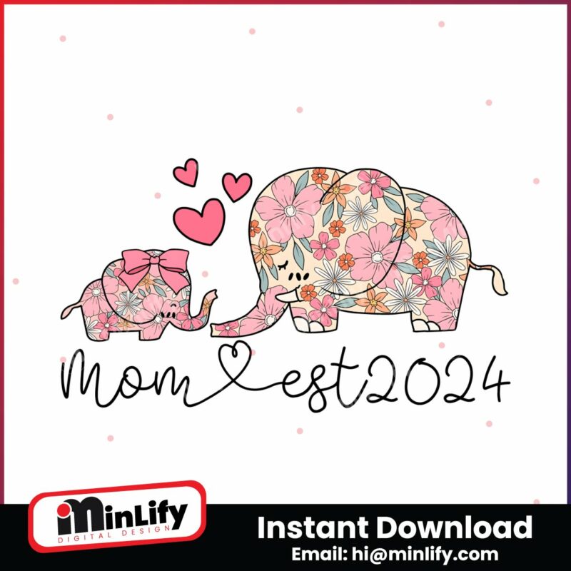 groovy-mom-est-2024-floral-elephant-png