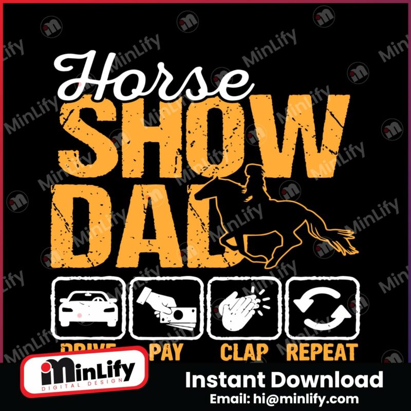 horse-show-dad-drive-pay-clap-repeat-svg
