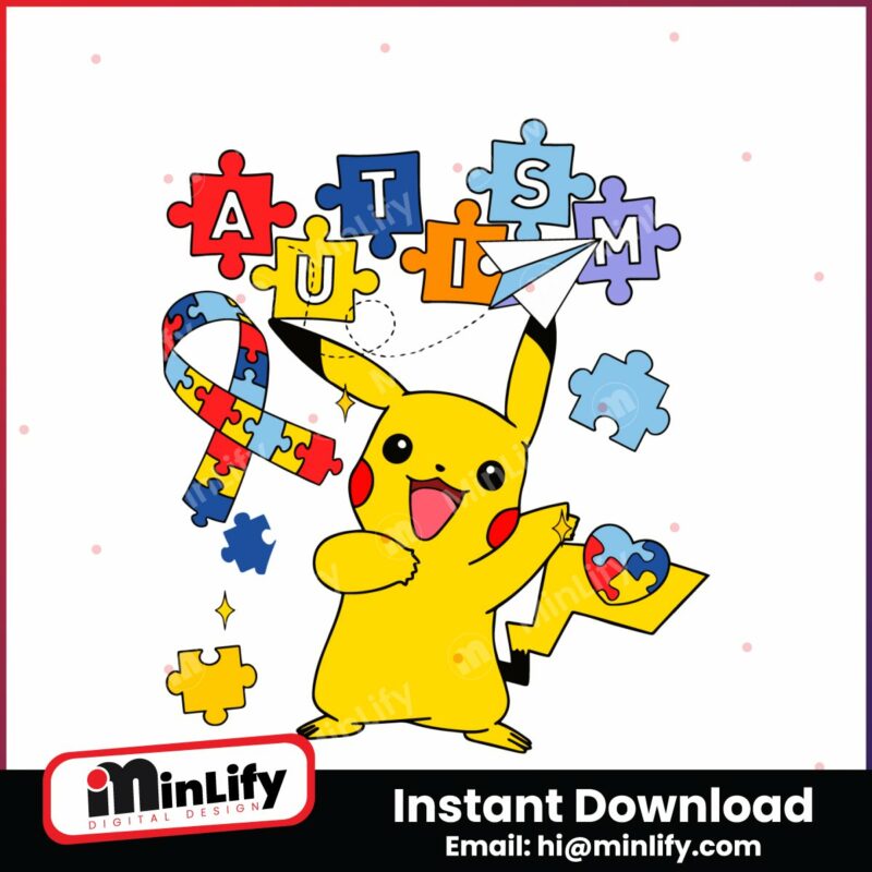 pikachu-autism-ribbon-puzzle-pieces-svg
