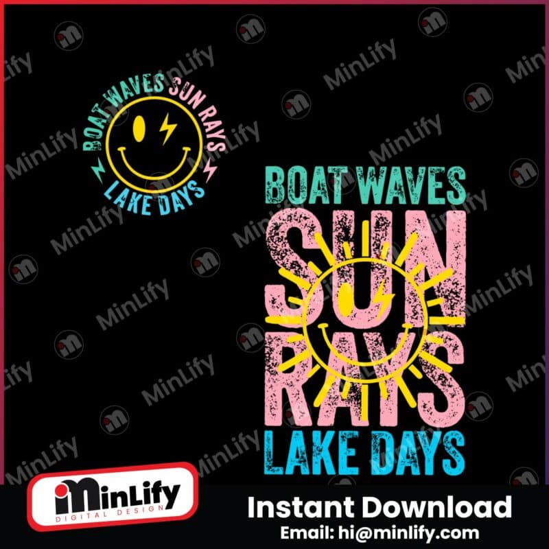 boat-waves-sun-rays-lake-days-svg