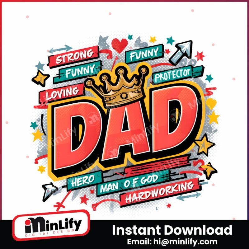 king-dad-strong-funny-protector-png