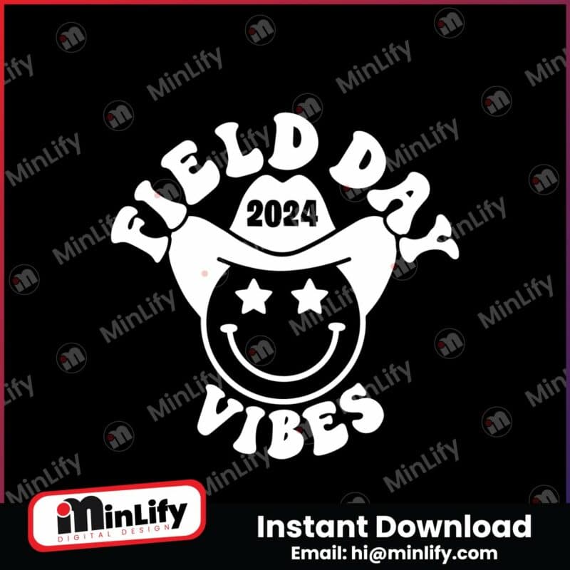 field-day-2024-vibes-cowboy-smiley-face-svg