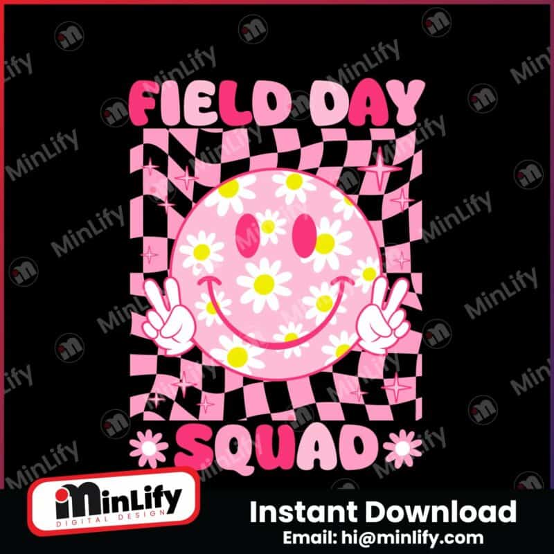 checkered-field-day-squad-floral-face-svg