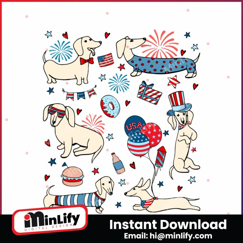 retro-4th-of-july-dachshund-doodle-svg
