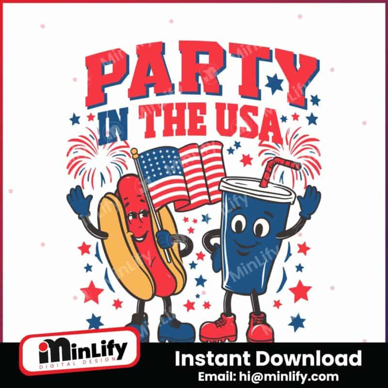 party-in-the-usa-patriotic-hotdog-and-soda-cup-svg