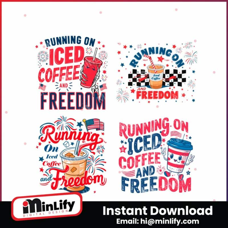 running-on-iced-coffee-and-freedom-svg-png-bundle