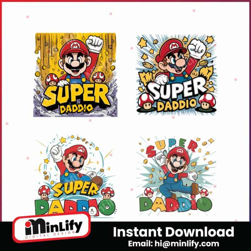 super-daddio-mario-happy-fathers-day-svg-bundle