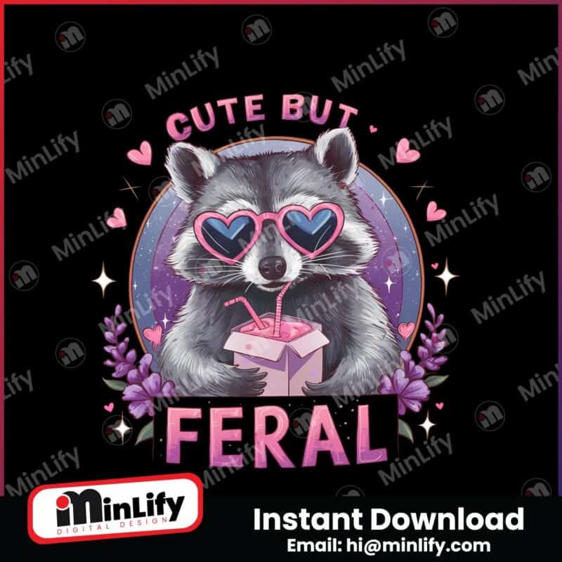 floral-racoon-cute-but-feral-png