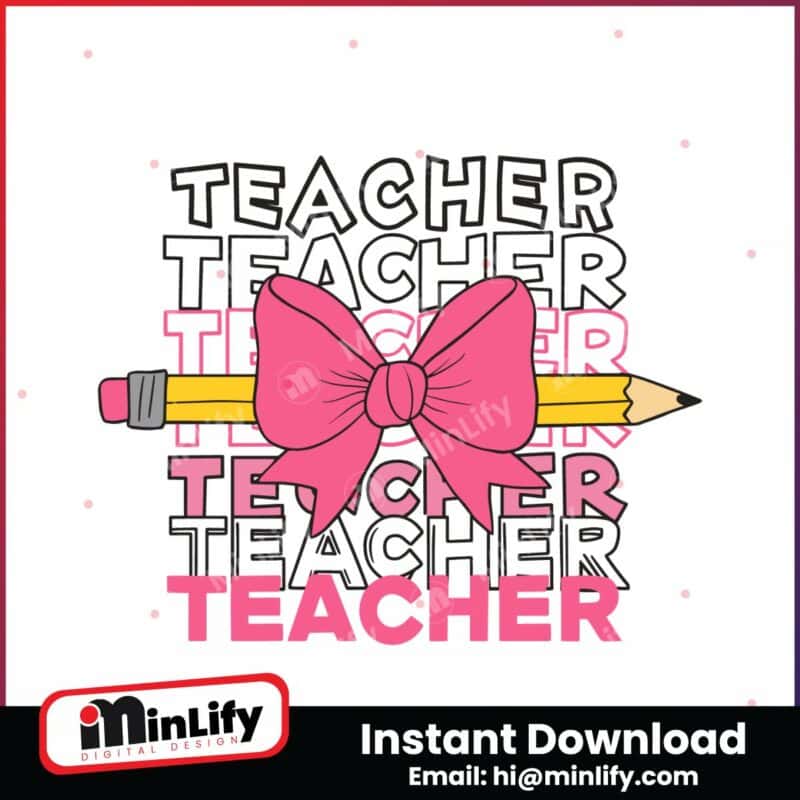 groovy-teacher-pink-ribbon-bow-svg