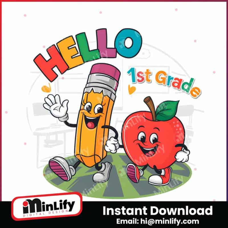 cute-hello-1st-grade-pencil-apple-png