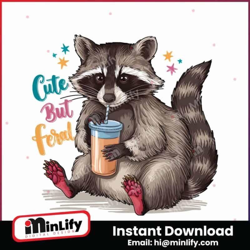 funny-cute-but-feral-raccoon-drinking-png