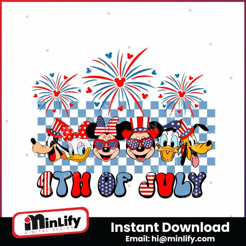 checkered-disney-mickey-and-friends-4th-of-july-svg