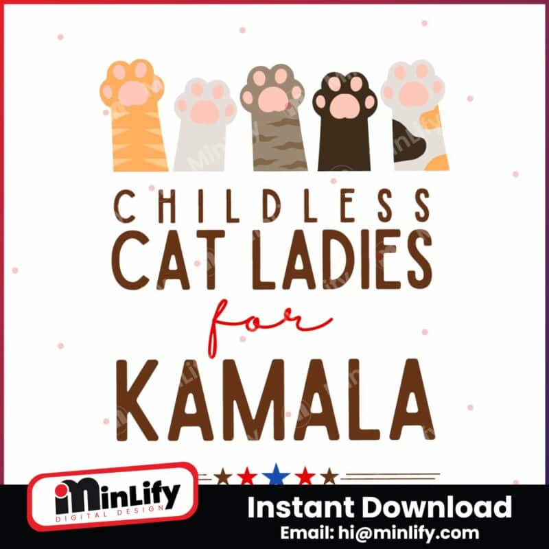 childless-cat-lady-for-kamala-funny-election-svg