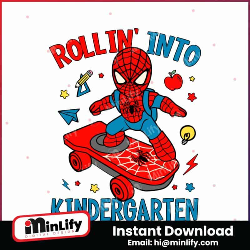 rollin-into-kindergarten-cartoon-spiderman-svg