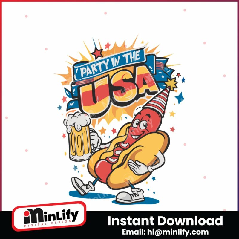 party-in-the-usa-hotdog-beer-freedom-svg