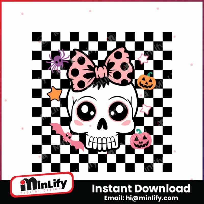 halloween-coquette-cute-skull-checkered-svg