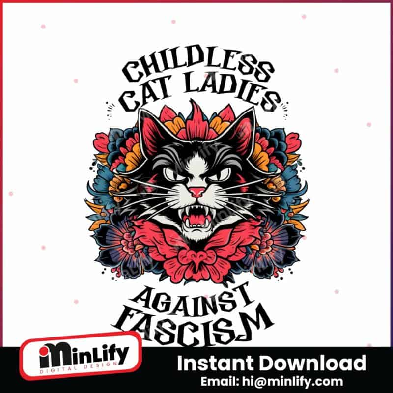 childless-cat-ladies-against-fascism-floral-cat-png