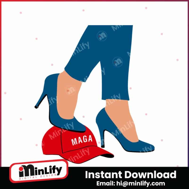 heels-stepping-on-red-maga-hat-svg