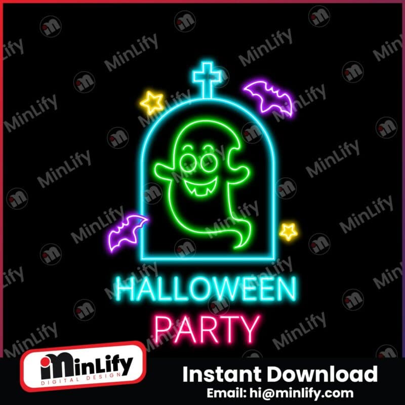 halloween-party-horror-ghost-neon-png