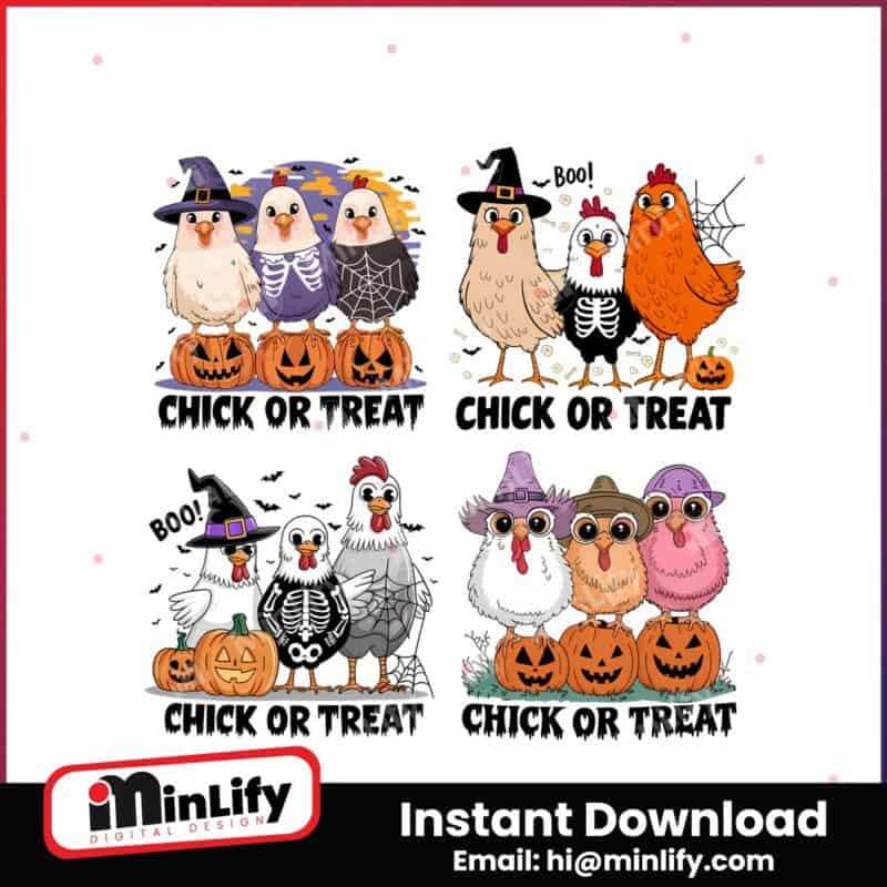 retro-halloween-spooky-chicken-chick-or-treat-png-bundle