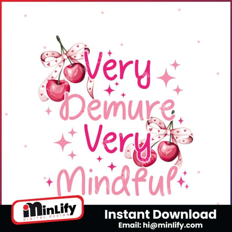 very-demure-very-mindful-very-demure-very-mindful-cherry-bow-svg