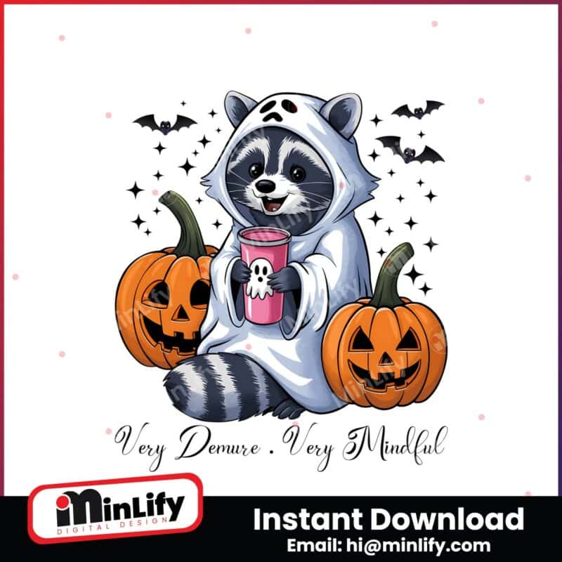 very-demure-very-mindful-very-cutesy-halloween-raccoon-png