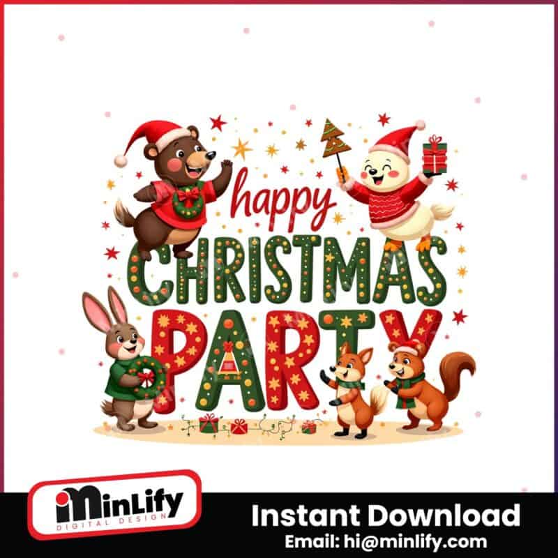 cartoon-happy-christmas-party-2024-christmas-farm-animal-png