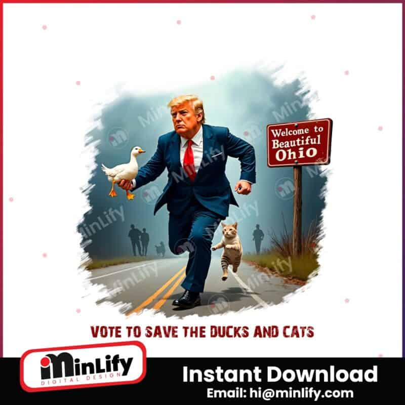 vote-to-save-the-ducks-and-cats-funny-trump-2024-png