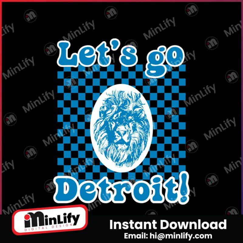 retro-lets-go-detroit-checkered-pattern-lions-mascot-svg