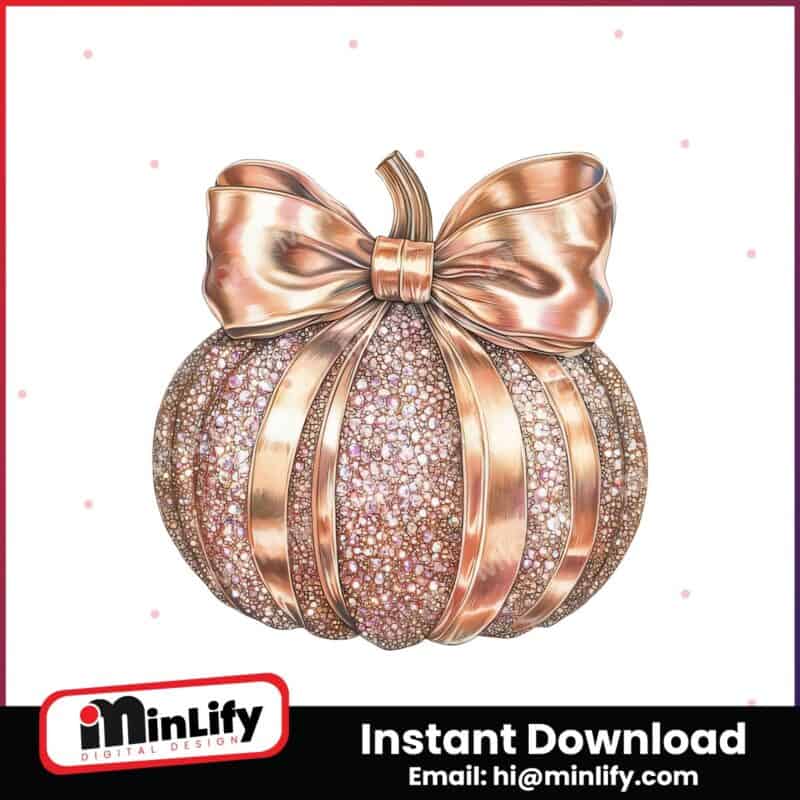 colorful-rose-gold-glitter-pumpkin-png