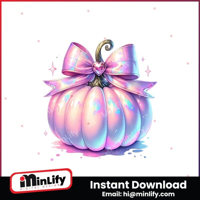 coquette-pink-iridescent-pumpkin-clipart-png