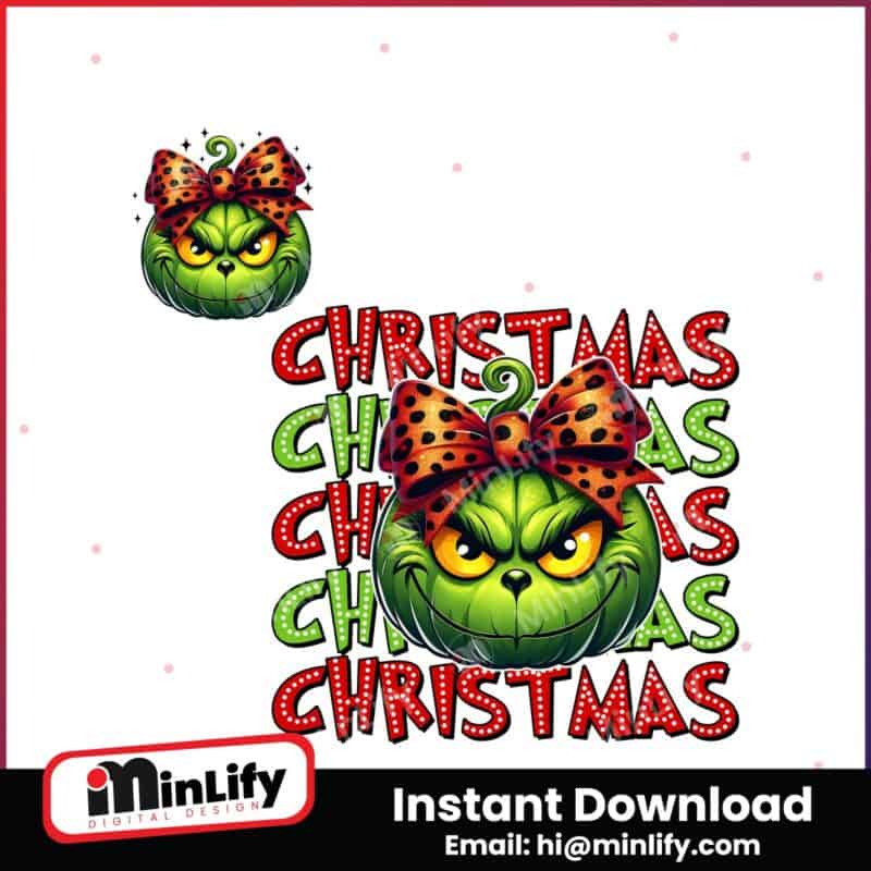 glitter-grinch-pumpkin-leopard-coquette-bow-png