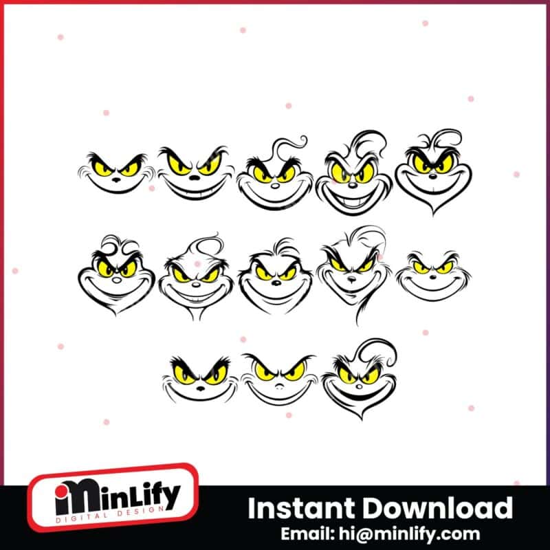 grinch-smiley-face-outline-svg-bundle