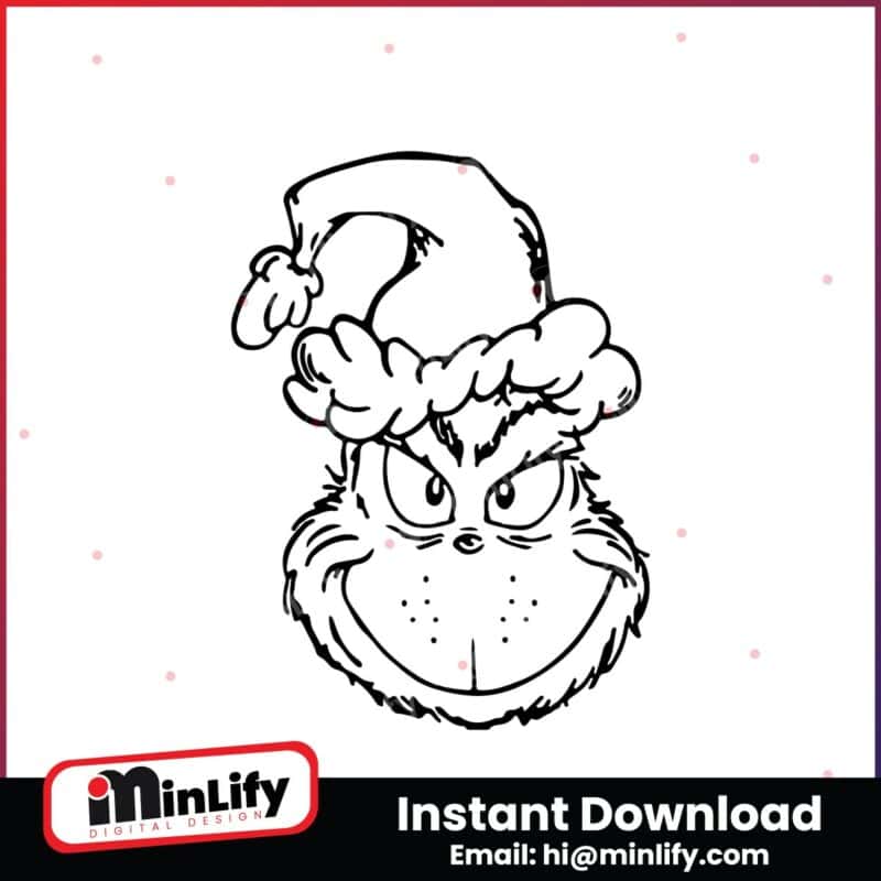 christmas-grinch-head-santa-hat-outline-svg