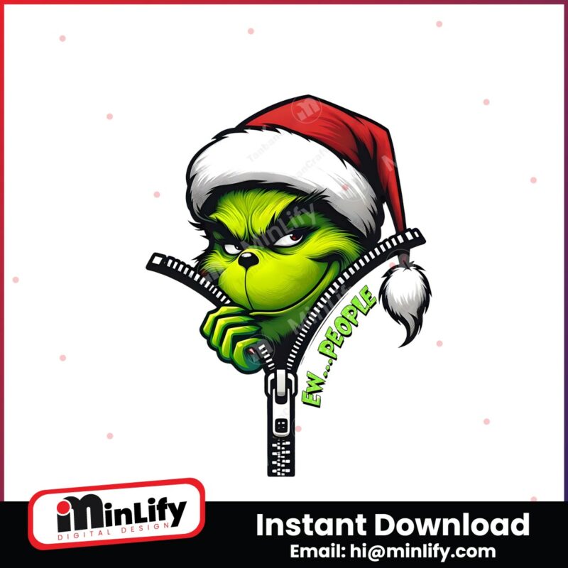 retro-ew-people-grinch-zipper-funny-christmas-png