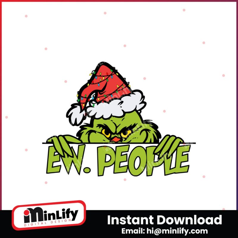 retro-funny-ew-people-grinchmas-santa-hat-christmas-light-svg