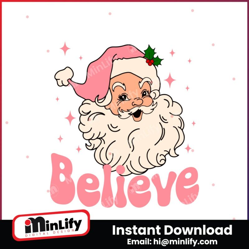 retro-groovy-believe-pink-santa-christmas-svg