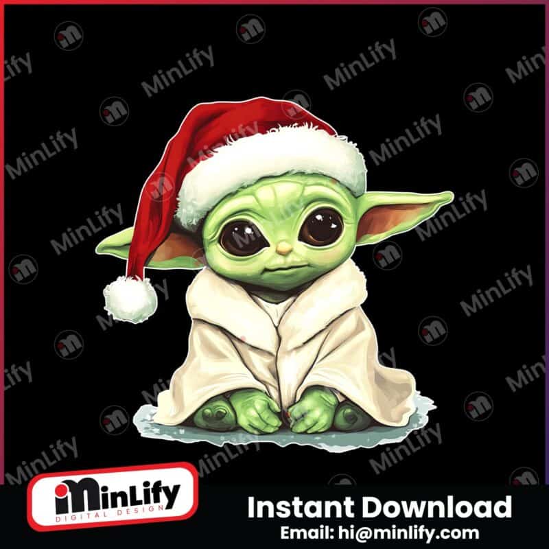 retro-watercolor-star-wars-baby-yoda-christmas-santa-hat-png