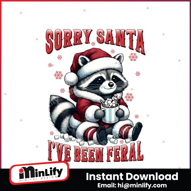 sorry-santa-ive-been-feral-retro-holiday-raccon-santa-hat-png