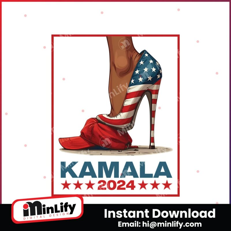 kamala-harris-2024-president-high-heel-red-maga-hat-png