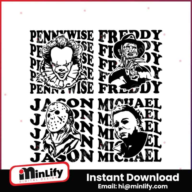 pennywise-freddy-jason-and-michael-horror-characters-svg-bundle