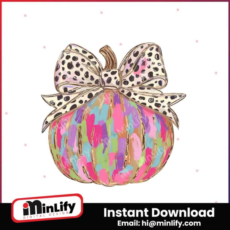 colorful-leopard-coquette-gold-glitter-pumpkin-png