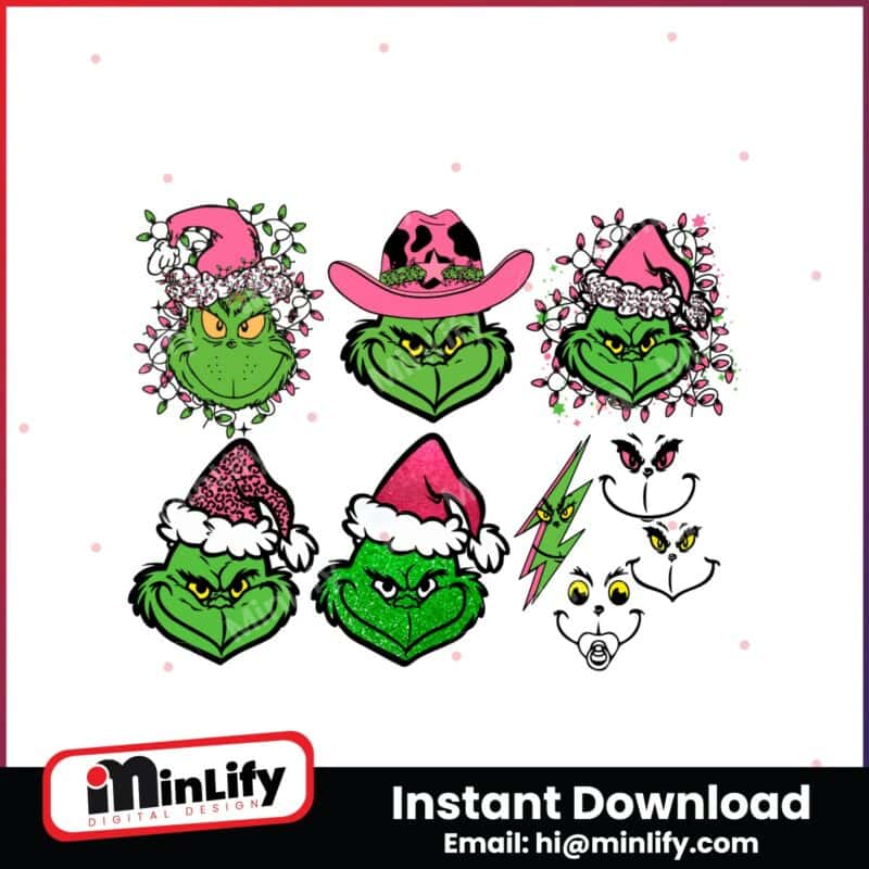 retro-pink-christmas-grinch-head-and-face-western-grinchmas-svg-png-bundle